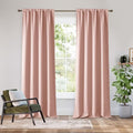 Bedroom Blackout Curtains 80 inches Long (100% Blackout - Peach Pink / 34"W x 80"L (Pack of 2))