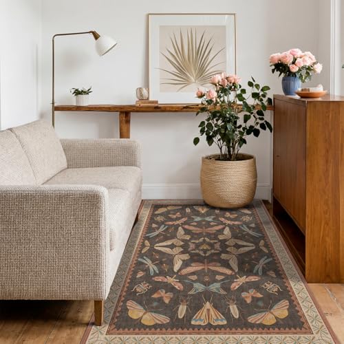 Brown Washable Area Rug for Living Room (4' x 6' (Rectangular) / Tribal Brown)