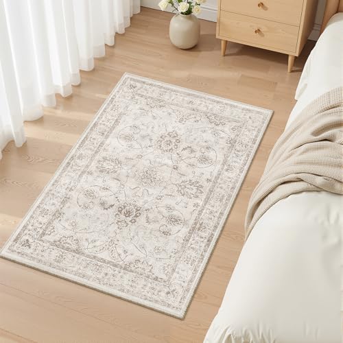 2x3 Washable Rugs for Entryway (Brown/Ivory / 2' x 3' (Rectangular))