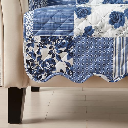 Reversible Patchwork Sofa Cover (Sofa / Patchwork - Navy)