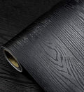 Black Wood Peel and Stick Wallpaper Wood Contact Paper 11.8" × 590" (11.8" x 590")