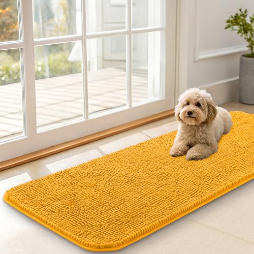 Dog Door Mat for Muddy Paws 47x17 (Golden Yellow / 47" X 17")