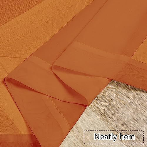 Sheer Valances for Windows 2 Pack (Orange / 42"W x 14"L (Pack of 2))