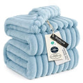 Soft Full Size Fleece Blankets for Bed Light Blue 84"x90" (Light Blue / Full)