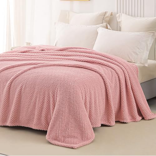 Soft Fleece Twin Size Bed Blanket (Pink / Twin(60x80 In))