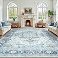 9x12 Light Blue Rugs for Bedroom Living Room (Sunflower Blue/Gold / 9' x 12' (Rectangular))