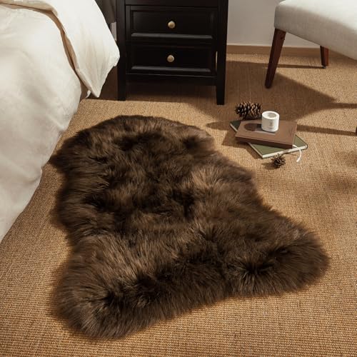 Ashler Faux Fur Rug (2 x 3 ft / C-dark Coffee)
