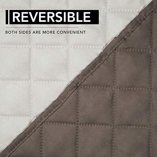 Reversible Couch Cover (Taupe/Ivory / Large Recliner)