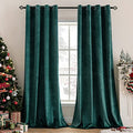 Velvet Curtains Christmas Dark Green 52 x 108 Inch Length Set of 2 (Dark Green / 52"W x 108"L (Pack of 2))