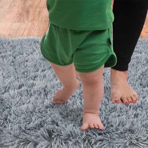 Soft Runner Rugs for Bedroom Hallways (2' x 3' (1 pc) / Grey)