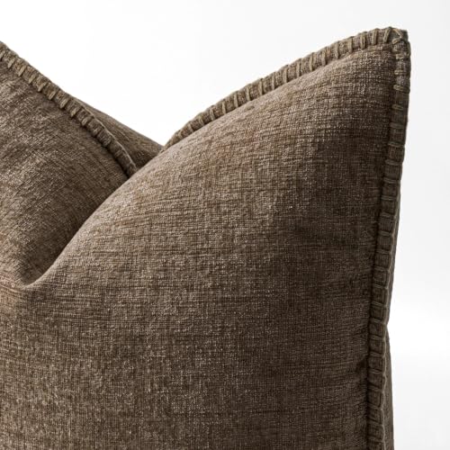Decorative Couch Throw Pillow Covers 16x16 Inch Brown 2 Pack (Brown / 16" x 16" (Pack of 2))