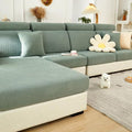 Sofa Covers Couch Covers for Sofa Pet Friendly Couch Cushion Covers Universal Sofa Covers Washable Stretch Slipcovers for Sectional Sofa (Texture Green / Back Cover L)