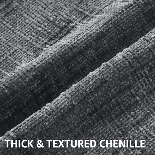 Textured Chenille Throw Pillow Covers 20x20 Set of 2 Dark Grey (Dark Grey / 20" x 20" (Pack of 2))