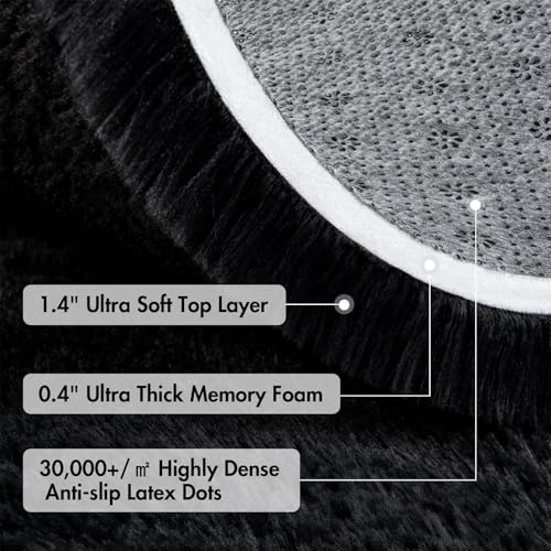 10x14 Ft Extra Large Shag Rugs for Living Room (Aa Black / 10' X 14' (Rectangular))