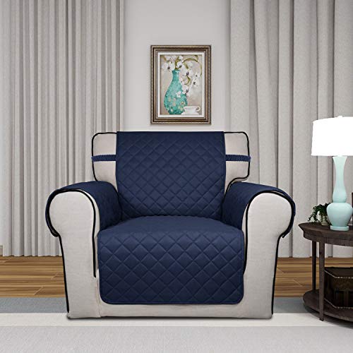 Reversible Chair Sofa Cover Dog Couch Covers for Sofa (Small / Navy/Ivory)