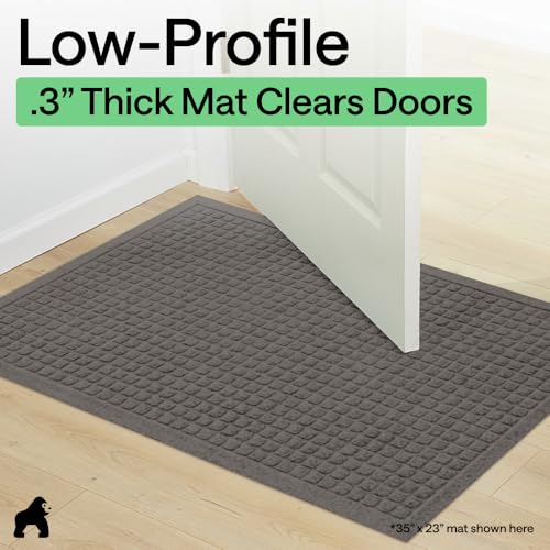 HydroABSORB Door Mat for Indoor Outdoor (Charcoal / 29" X 17")