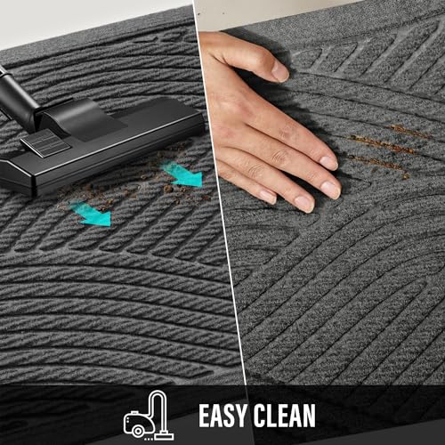 Sturdy Front Door Mat (Grey / 2' x 3' (Rectangular))