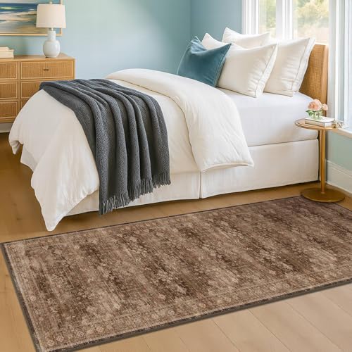Boho Washable 2x8 Long Rugs for Hallway (2' x 8' (Runner) / Brown)