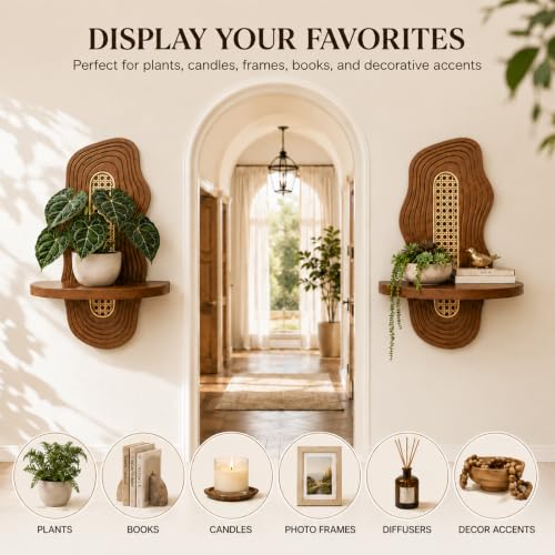 Boho Wall Decor Plant Shelves 2 Pack