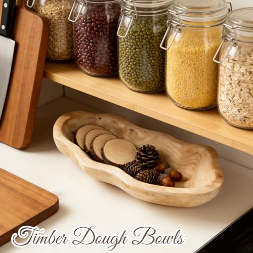 1 Pcs 16 Inch Wooden Wavy Edge Dough Bowl Supplies