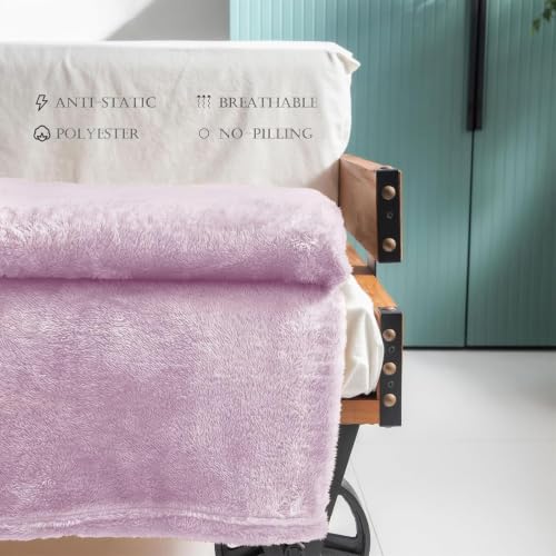 Fuzzy Large Fleece Throw Blanket for Couch (Light Purple / 50x70 IN)