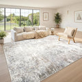 Beige Grey 10x14 Washable Area Rugs for Living Room (10' x 14' (Rectangular) / Brown-grey-beige-slate)