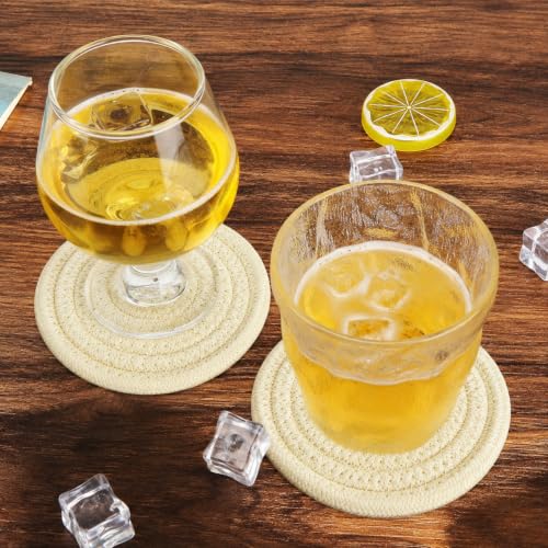 8 Pcs Drink Coasters with Holder (Off White / 8 Pcs)