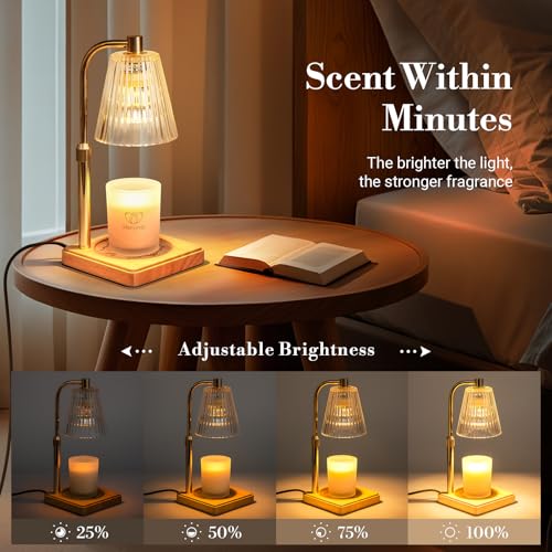 Candle Warmer Lamp with Timer for Yankee Candles (Clear Adjustable Height 02)