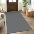 Rugs for Entryway 3x5 ft Washable Area Rug Non Slip Rubber Backed Entry Rug Woven Indoor Door Mat Cotton Kitchen Rugs Floor Carpet for Entryway (Grey/Dark Grey / 3' x 5' (Rectangular))