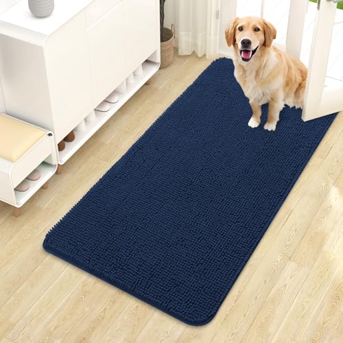Dog Door Mat for Muddy Paws 44x24 (Dark Blue / 44" X 24")
