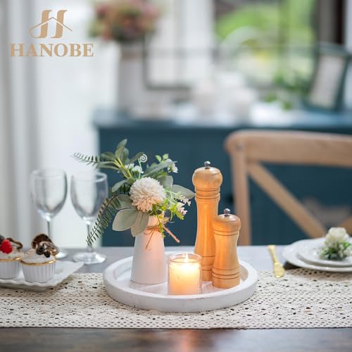 Decorative Round Candle Holder Plate (Rustic White-1)