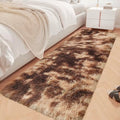 Super Soft Fluffy Living Room Area Rug 2x6 ft Tie (Tie-dyed Brown / 2' x 6' (Runner))