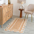 Scalloped Natural Jute Area Rug (2'6" x 12' (Rectangular))