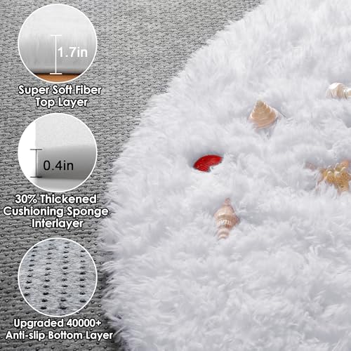 White Round Area Rugs 5ft (White / 5' (Round))