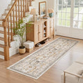Washable Runner Rug 2x6 Runners for Hallways Non Slip (Brown/Gold / 2' x 6' (Runner))