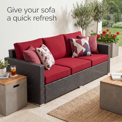 4 Pcs Stretch Cushion Covers (Burgundy / Seat Cover)