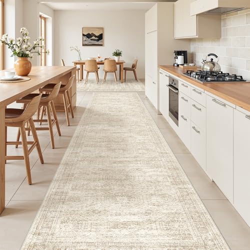 2'6 x 14' Runner Rug Non Slip (Beige/Ivory / 2'6" x 14' (Runner))