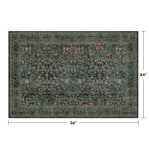 Dark Green Washable Entry Rug (Dark Green / Black / 2' x 3' (Rectangular))