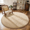 Round Rug 4Ft Beige Circle Area Rug (Beige / 4' (Round))