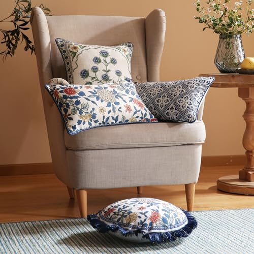 Designer Vintage Linen Throw Pillow Cover (18" x 18" (Pack of 2) / Ivar B)