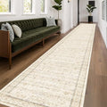 Sand Beige Washable 3x20 Extra Long Hallway Runner Rug (3' x 20' (Runner) / Light Sand Beige)
