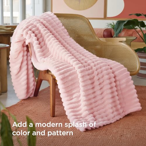 Soft Twin Blanket for Bed Decor Gifts Coral Pink 60"x80" (Coral Pink / Twin)