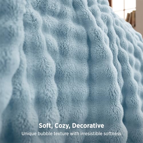 Cloud Bubble Soft Throw Blanket for Couch (Light Blue / Throw (50" X 60"))