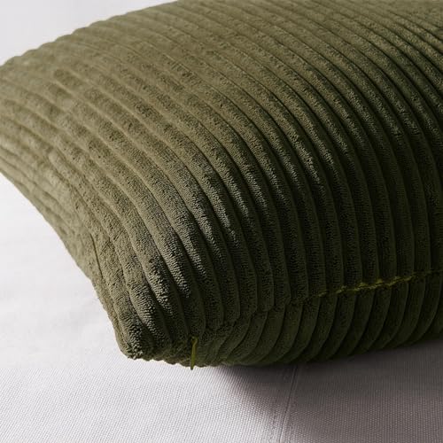Corduroy Throw Pillow Covers Pack of 2 Gray 16"x16" No Insert with Hidden Zipper (Darkgreen / 16" x 16" (Pack of 4))