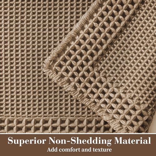 Waffle Bath Mat for Bathroom (Brown / 17" X 24")