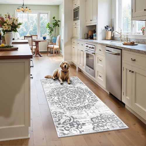 HEBE Hallway Runner Rug 2'x4' (Grey / 2' x 4' (Rectangular))