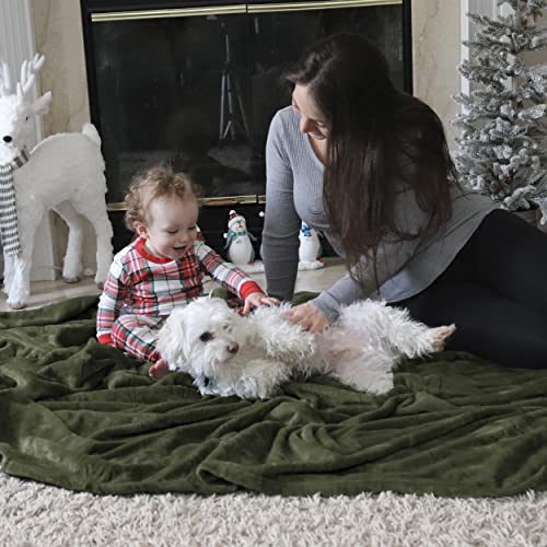 GentleSoft Fleece Blanket Twin Size Olive Green (Olive Green / Twin (60" X 80"))