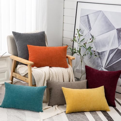 Decorative Square Throw Pillow Covers 22"x22" Inch Set of 2 (Orange / 22" x 22" (Pack of 2))