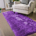 Washable Runners 2x6 Fluffy Shaggy Rug Purple Faux Sheepskin Fur Rug Small Soft Furry Rugs for Living Room Bedroom Sofa Cute Room Decor Runner (2' x 6' (Runner) / Purple)