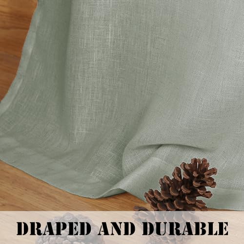 Living Room Linen Curtains (52"W x 54"L (Pack of 2) / Sea Grass)